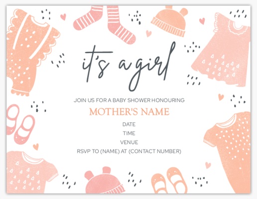 Design Preview for Baby Shower Invitations , 5.5" x 4" Flat