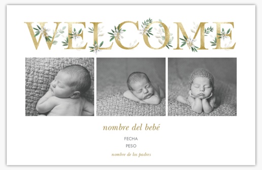 Un oslavu narození dítěte elegante diseño blanco crema para Elegante con 3 imágenes