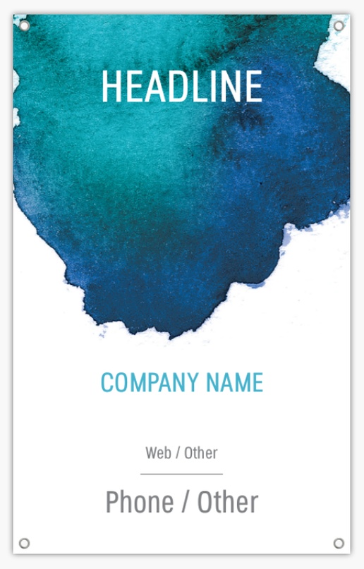 A vertical watercolor blue design for General Party