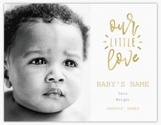 Design Preview for Birth Announcements, 13.9 x 10.7 cm