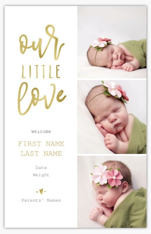 Design Preview for Design Gallery: Baby Invitations & Announcements, 4.6” x 7.2” Flat