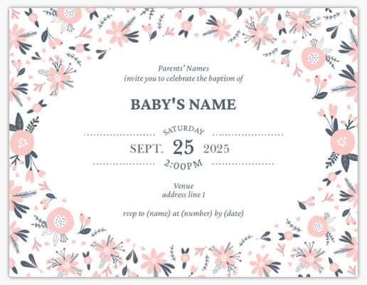 Design Preview for Design Gallery: Baptism & Christening Invitations & Announcements, 5.5" x 4" Flat