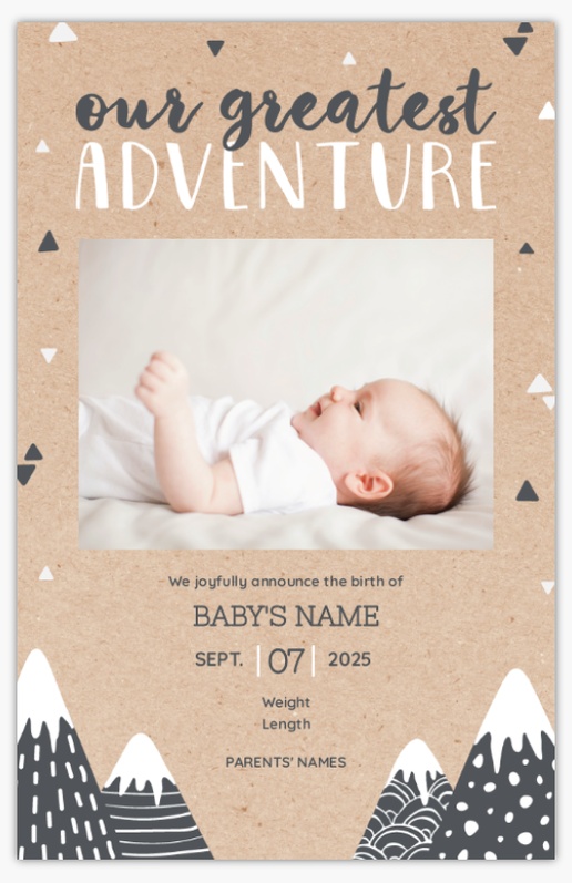 A photo chá de bebê brown gray design for Birth Announcements with 1 uploads
