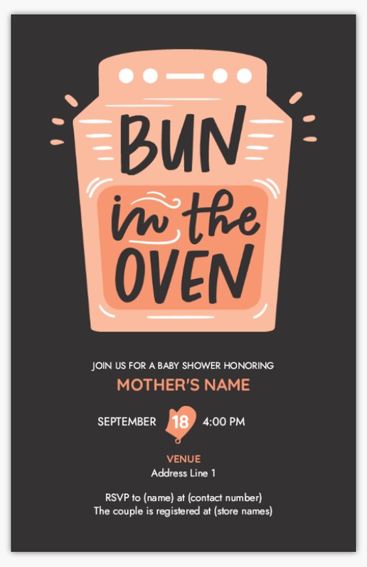 A funny oven gray brown design for Baby Shower