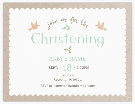 Design Preview for Religious, Christening & Baptism Invitations, 13.9 x 10.7 cm