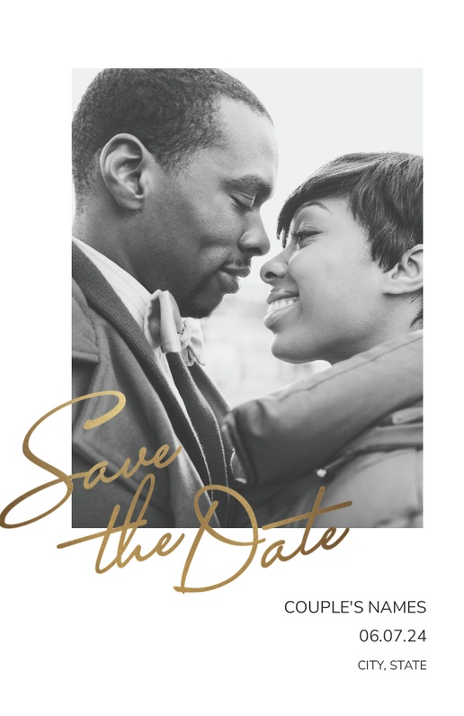 A 1 photos wedding save the date brown black design for Traditional & Classic with 1 uploads