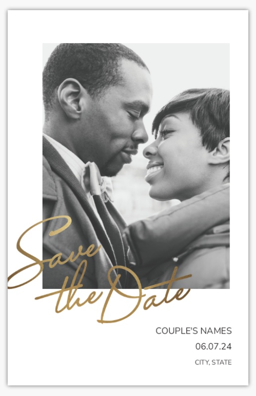 A 1 photos wedding save the date brown gray design for Traditional & Classic with 1 uploads