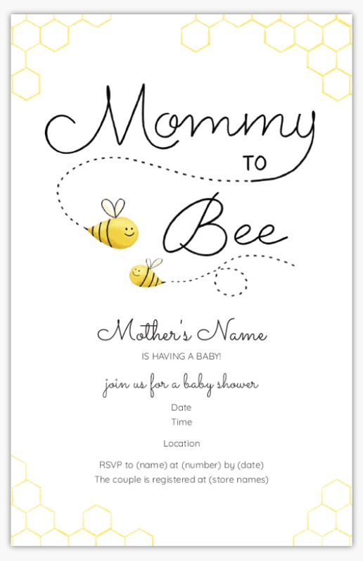 Design Preview for Baby Shower Invitations , 4.6” x 7.2” Flat