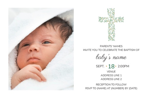 Design Preview for Design Gallery: Florals & Greenery Invitations & Announcements, 4.6” x 7.2” Flat