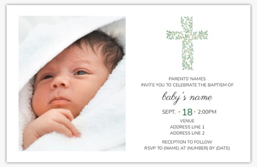 Design Preview for Florals & Greenery Invitations & Announcements Templates, 4.6” x 7.2” Flat