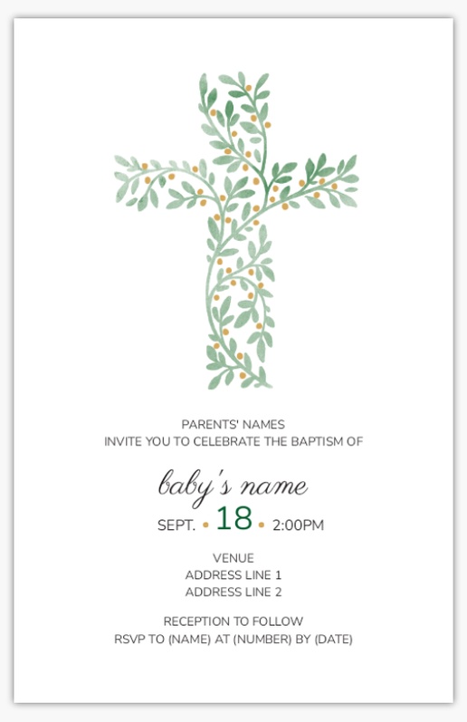 Design Preview for Design Gallery: Baptism & Christening Invitations & Announcements, 4.6” x 7.2” Flat