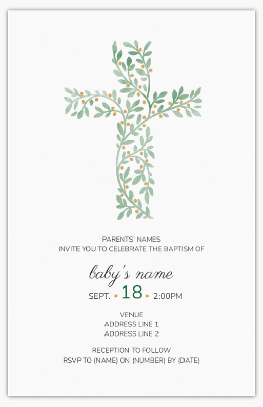 Design Preview for Religious, Christening & Baptism Invitations, 18.2 x 11.7 cm