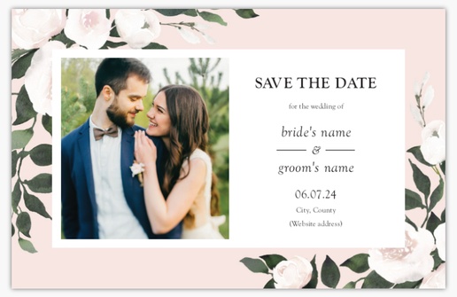 Design Preview for Design Gallery: Floral Save The Date Cards, 18.2 x 11.7 cm
