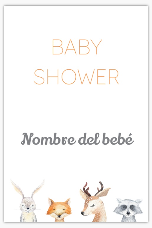 Un anuncio de nacimiento con foto ciervo diseño crema naranja para Bebés