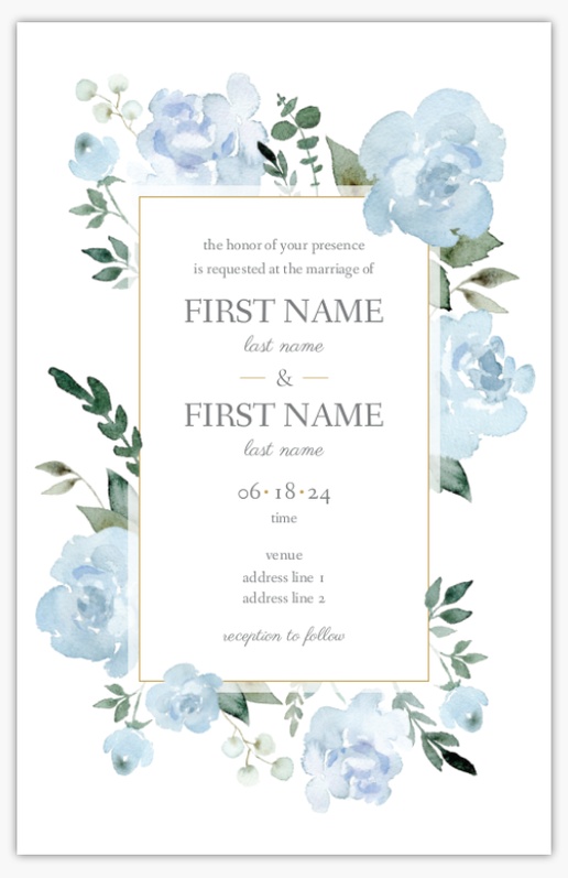 Design Preview for Design Gallery: Floral Wedding Invitations, 4.6" x 7.2" Flat