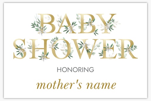 A simple gold letters with greenery white cream design for Baby