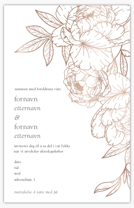 Forhåndsvisning av design for Designgalleri: Bryllupsinvitasjoner, Ensidig 18.2 x 11.7 cm