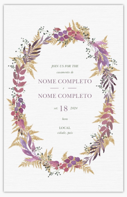 Pré-visualização do design de Convites de casamento, Sem dobra 18,2 x 11,7 cm