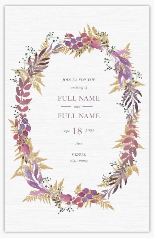 Design Preview for Design Gallery: Wedding Invitations, 4.6" x 7.2" Flat