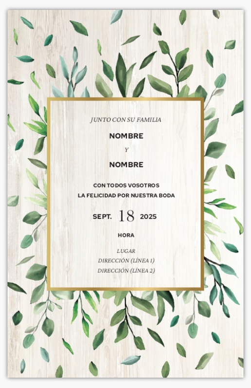 Vista previa del diseño de Plantillas para invitaciones de boda, Plano 18,2 x 11,7 cm