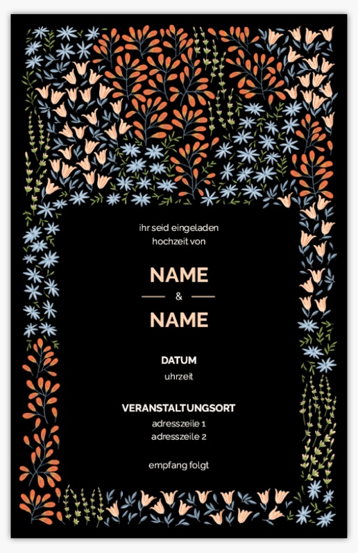 Designvorschau für Vorlagen für Hochzeitseinladungen, Flach 18.2 x 11.7 cm