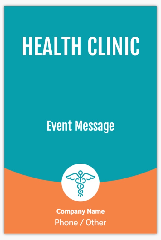 A mobile clinic caduceus orange blue design