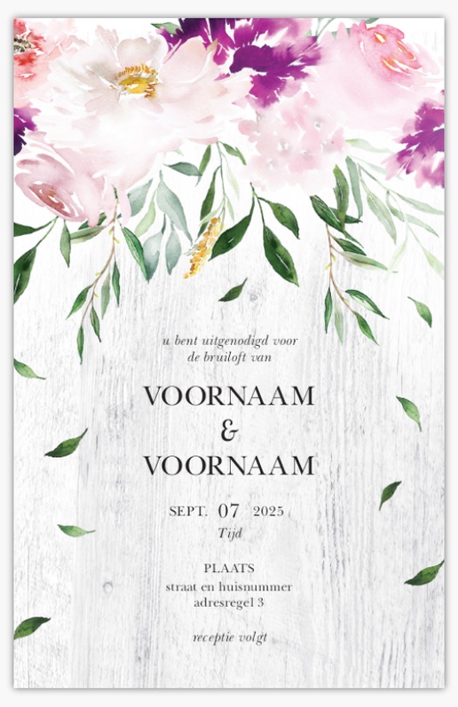 Voorvertoning ontwerp voor Ontwerpgalerij: Bloemen Trouwkaarten, Ongevouwen 18.2 x 11.7 cm