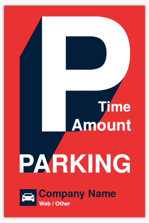 A parking garage parking red blue design