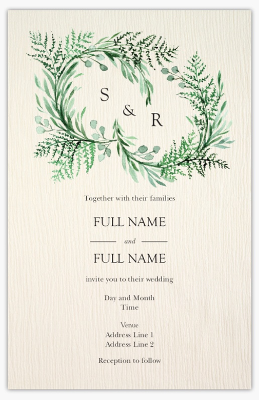 Design Preview for Design Gallery: Greenery Wedding Invitations, Flat 18.2 x 11.7 cm