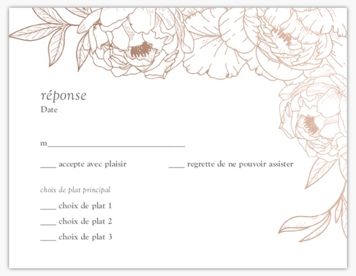 Aperçu du graphisme pour Galerie de modèles : Cartes de réponse de mariage, Fleurs, 5.5" x 4" Flat