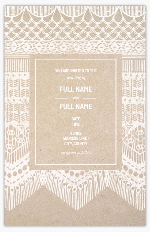 Design Preview for Wedding Invitation Templates, Flat 18.2 x 11.7 cm