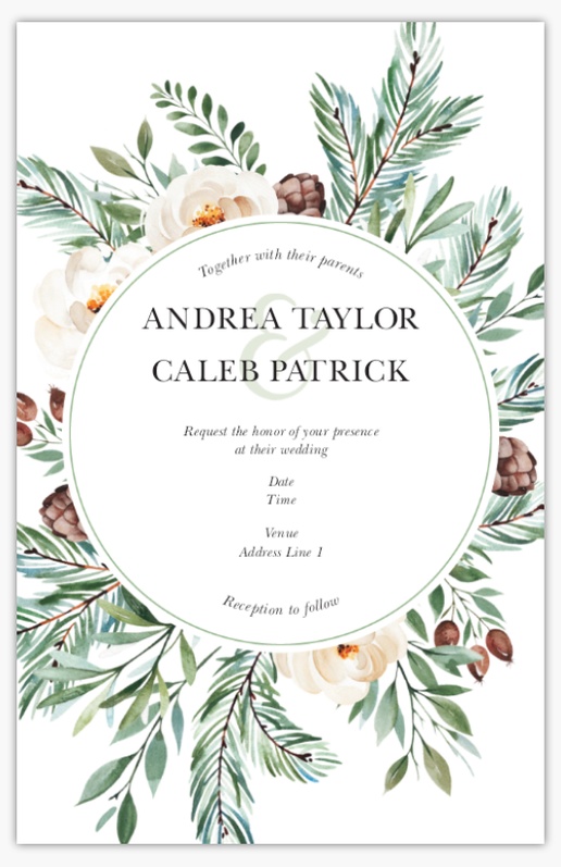A pine cones winter wedding white gray design for Floral