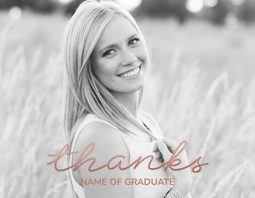 A photo thank you 1 photos brown pink design for Graduation with 1 uploads