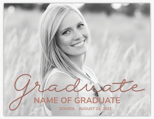 A typography full bleed photo brown design for Graduation Announcements with 1 uploads