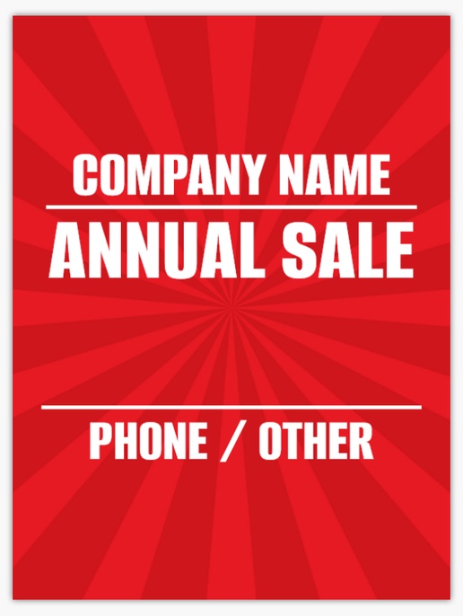 A annual sale vertical red gray design for General Party