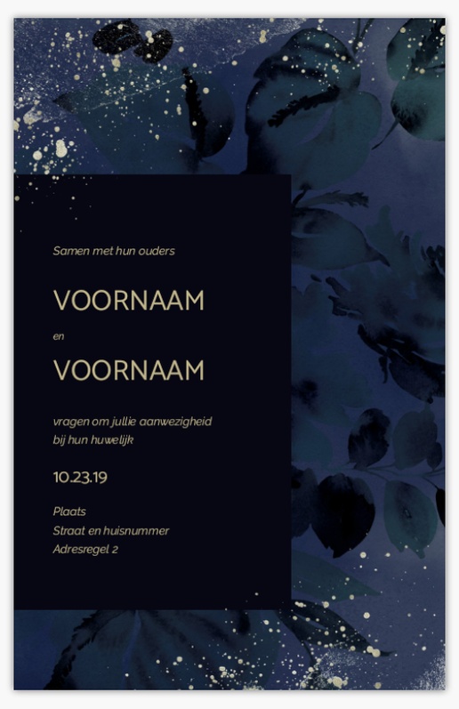 Voorvertoning ontwerp voor Ontwerpgalerij: Elegant Trouwkaarten, Ongevouwen 18.2 x 11.7 cm