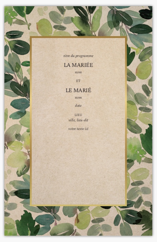 Aperçu du graphisme pour Galerie de modèles : Programmes de mariage pour Fleurs, 21,6 x 13,9 cm