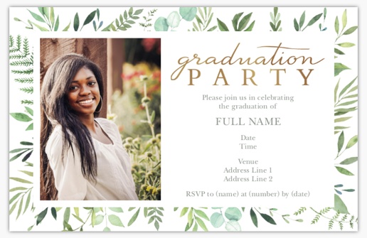 A graduation simple greenery white gray design for Floral with 1 uploads