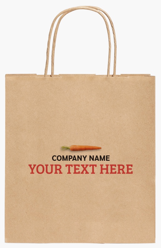 Design Preview for Design Gallery: Farmers Market Standard Kraft Paper Bags, 190 x 80 x 210 mm