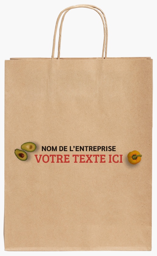 Aperçu du graphisme pour Galerie de modèles : sacs en papier kraft pour produits de la ferme, 240 x 110 x 310 mm