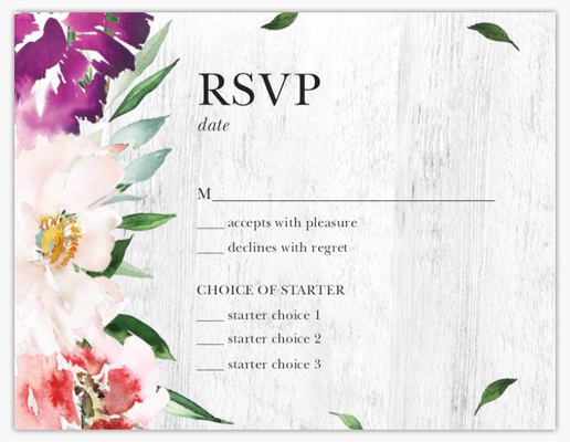Design Preview for Rustic Wedding RSVP Cards Templates, 5.5" x 4" Flat
