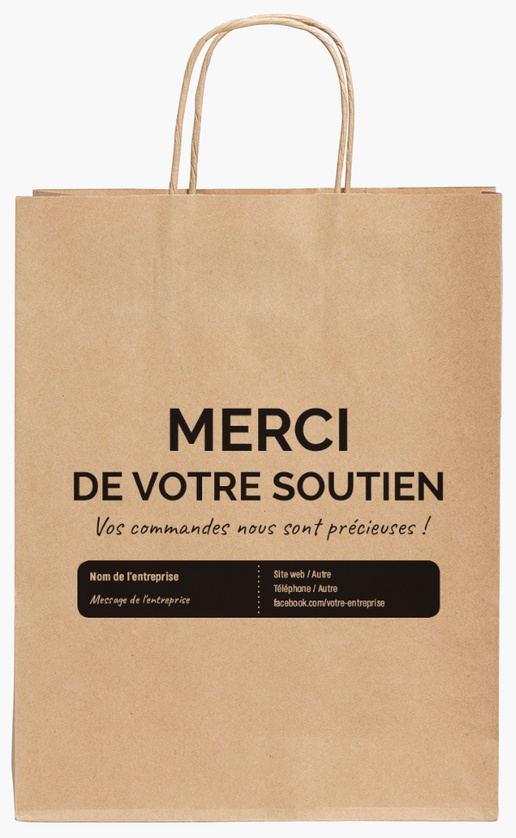 Aperçu du graphisme pour Galerie de modèles : sacs en papier kraft pour vacances, 24 x 11 x 31 cm