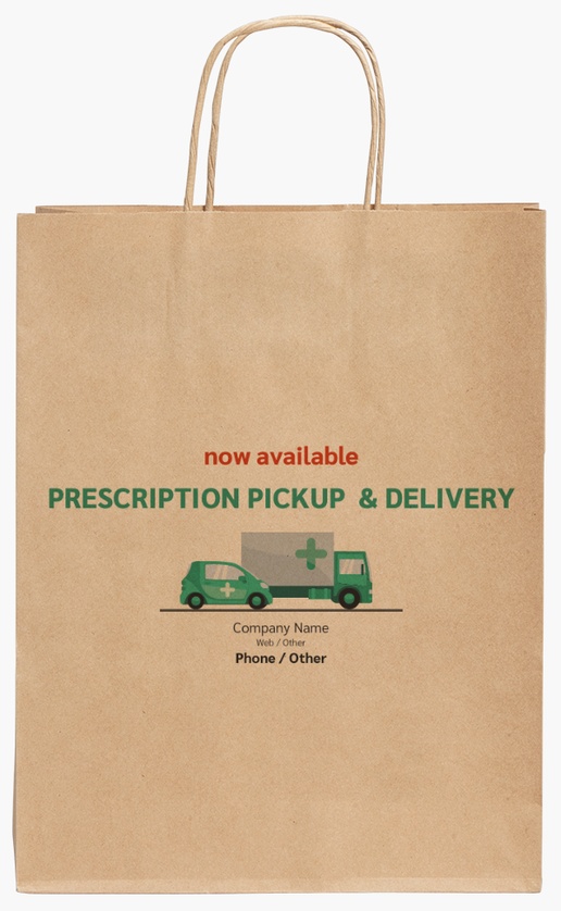 Design Preview for Design Gallery: Health & Wellness Standard Kraft Paper Bags, 24 x 11 x 31 cm