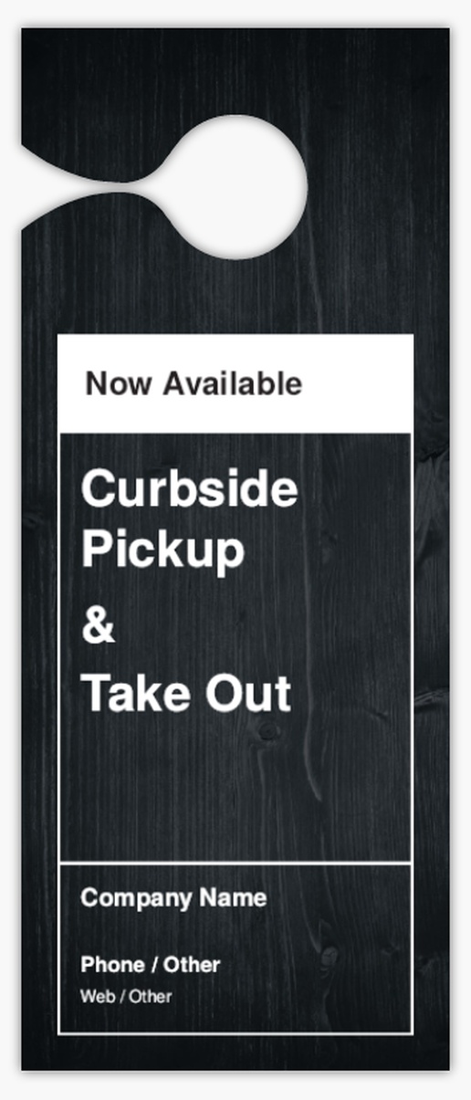A food curbside delivery black white design