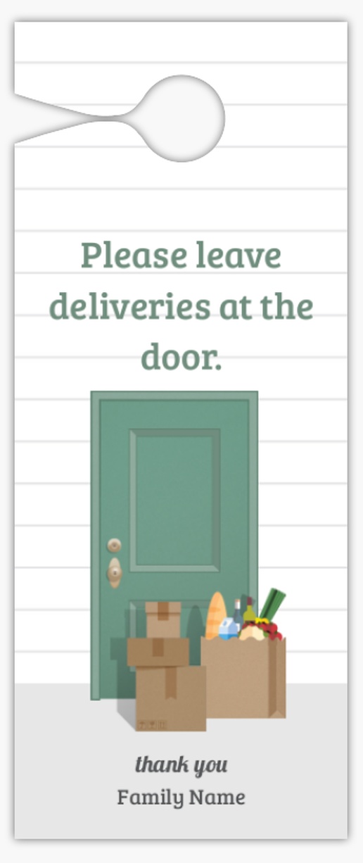 A please leave deliveries at the door virus white gray design
