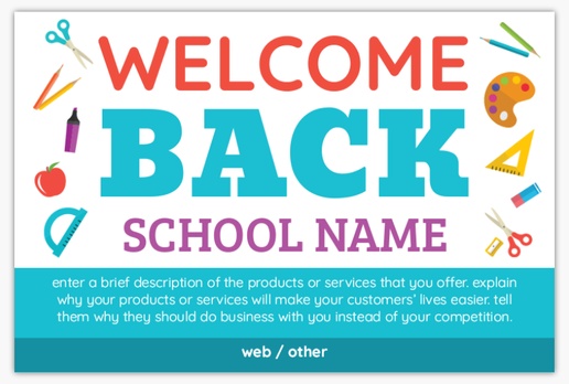 A education welcome blue pink design