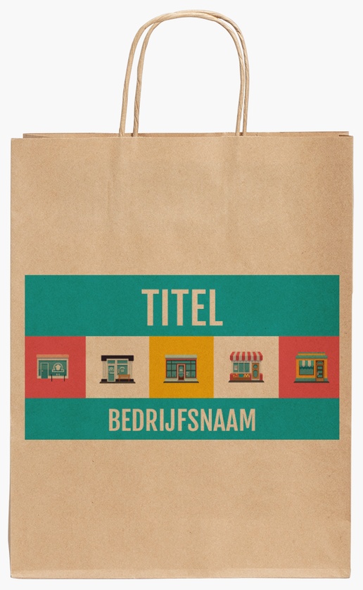Voorvertoning ontwerp voor Ontwerpgalerij: Opvallend en kleurrijk Kraftpapieren tassen, 24 x 11 x 31 cm