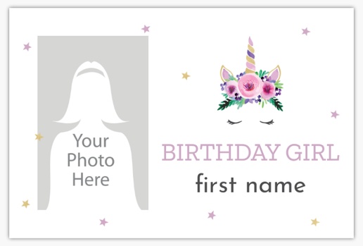 A unicorn party unicorn birthday purple gray design for Birthday with 1 uploads