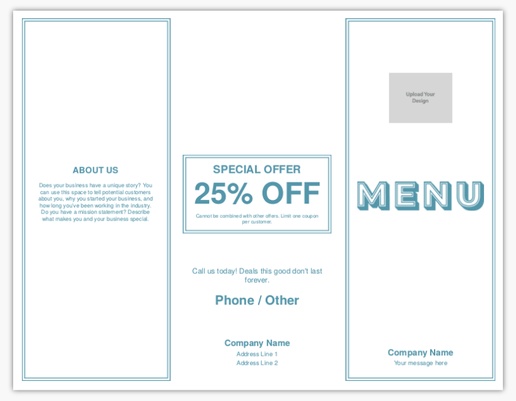 A restaurant photo blue design for Modern & Simple with 1 uploads