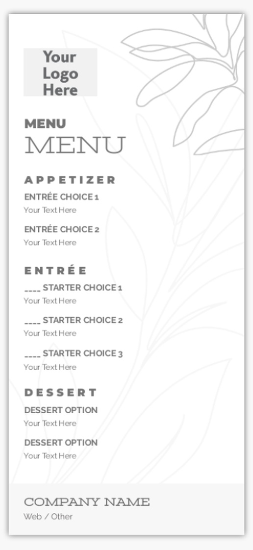 Design Preview for Design Gallery: Food Catering Custom Menus, Flat Menu